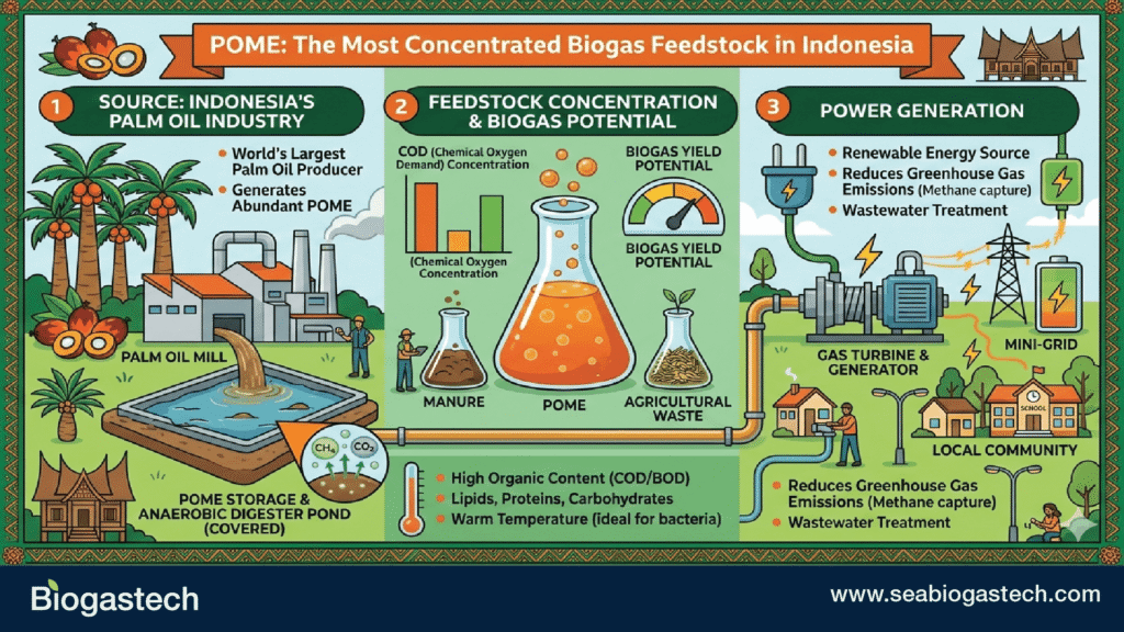 POME: The Most Concentrated Biogas Feedstock in Indonesia
