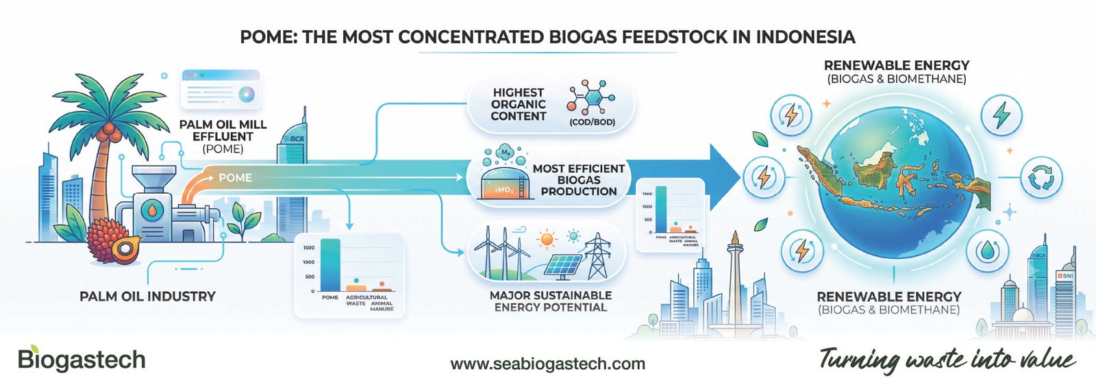 POME: Mengungkap Potensi Bahan Baku Biogas Paling Terkonsentrasi di Indonesia