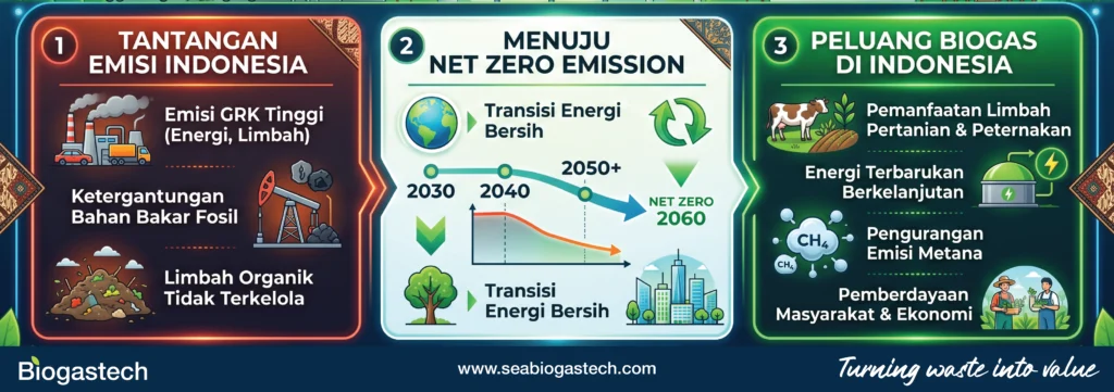 Biogas Indonesia : Menuju Net Zero Emission, Tantangan Emisi dan Peluang Biogas di Indonesia