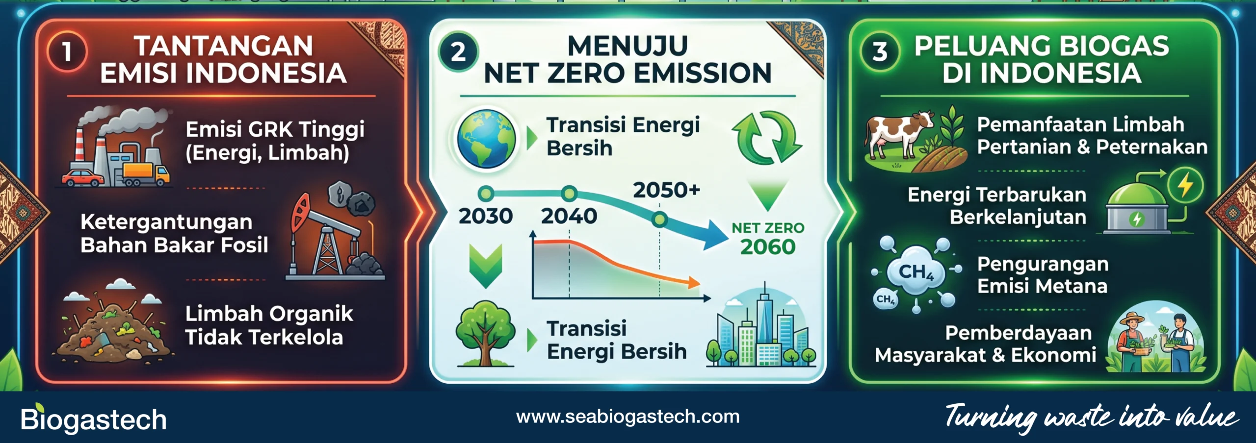 Biogas Indonesia : Menuju Net Zero Emission, Tantangan Emisi dan Peluang Biogas di Indonesia