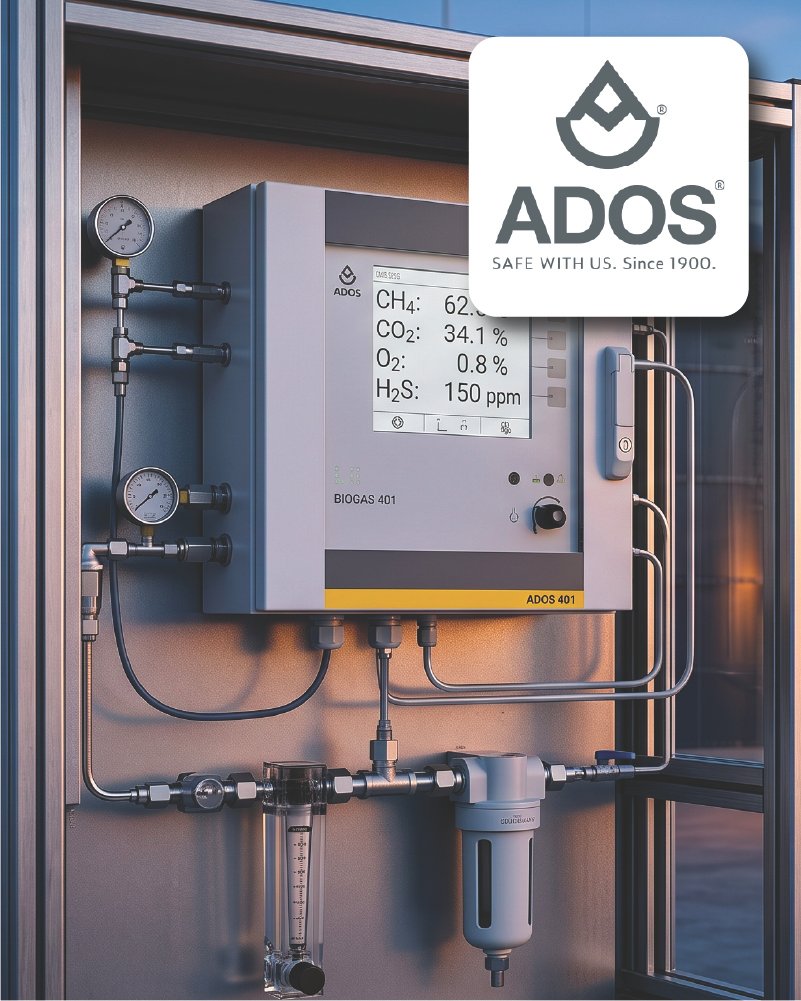 ADOS GmbH German manufacturer specializing in high-precision gas analyzers and gas warning systems for biogas, industrial, and environmental applications, ensuring safe and reliable gas monitoring.